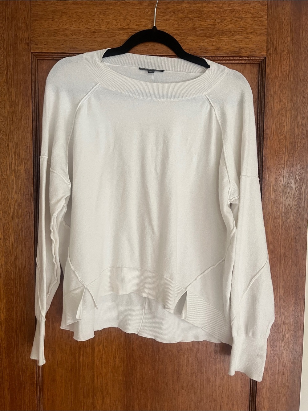 Adrianna Papell Cream Crew Neck Lightweight Knit Top
